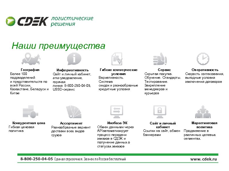 Наши преимущества География Более 100 подразделений и представительств по всей России, Казахстане, Беларуси и