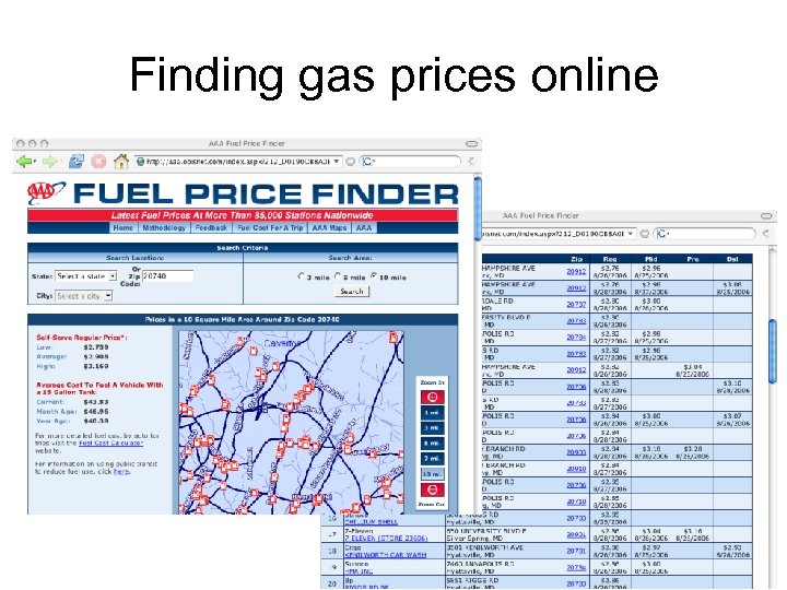 Finding gas prices online 