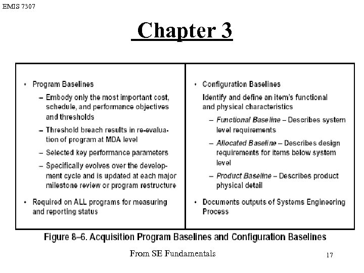 EMIS 7307 Chapter 3 From SE Fundamentals 17 