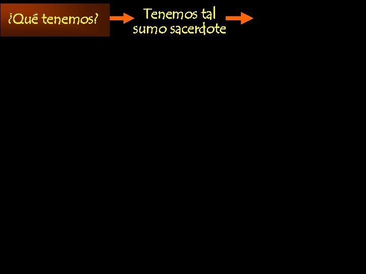 ¿Qué tenemos? 1: 1 -7: 28 Un Sumo Sacerdote 1: 04 2: 10 3: