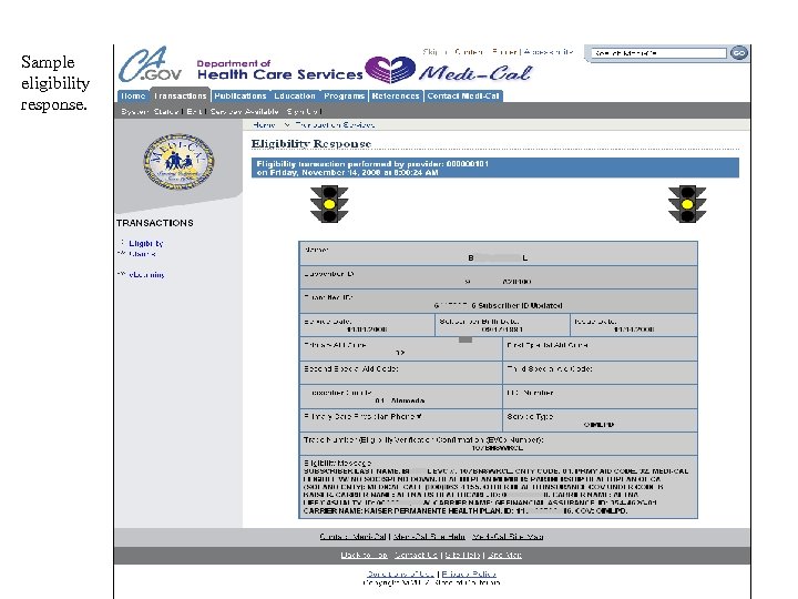 Sample eligibility response. 51 