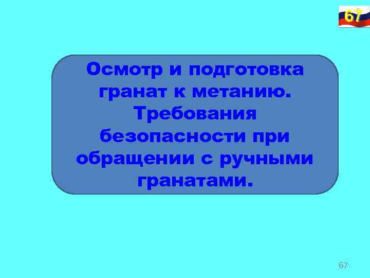 67 Осмотр и подготовка гранат к метанию. Требования безопасности при обращении с ручными гранатами.