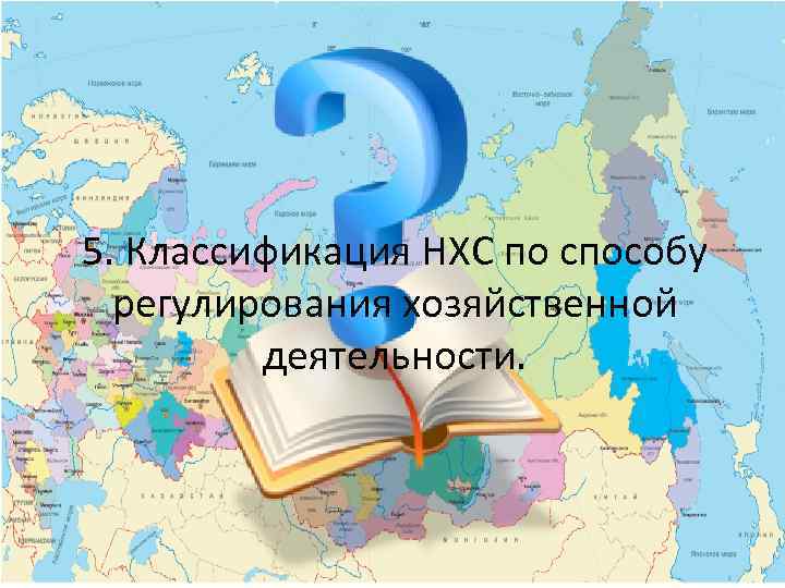 5. Классификация НХС по способу регулирования хозяйственной деятельности. 