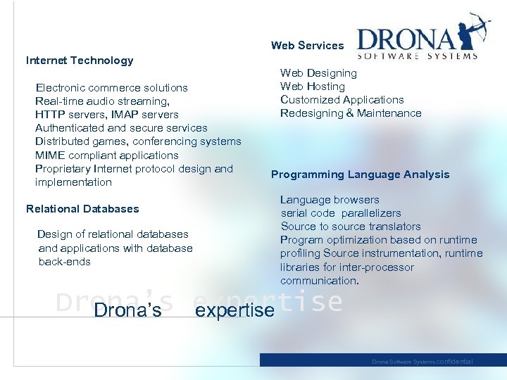 Web Services Internet Technology Electronic commerce solutions Real-time audio streaming, HTTP servers, IMAP servers