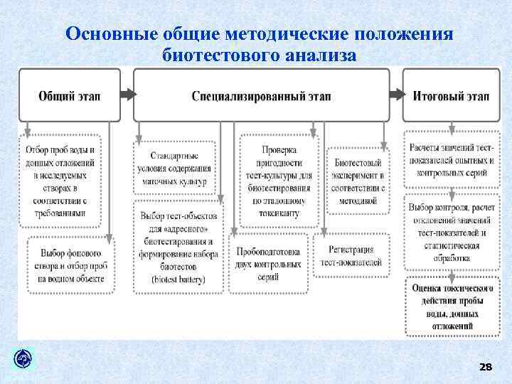 Основные общие методические положения биотестового анализа 28 ИБВВ РАН 