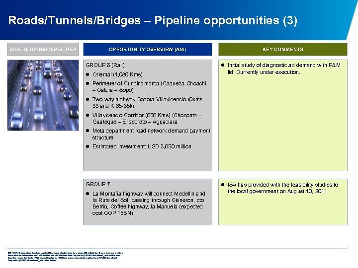 Roads/Tunnels/Bridges – Pipeline opportunities (3) ROADS/TUNNELS/BRIDGES OPPORTUNITY OVERVIEW (ANI) GROUP 6 (Rail) l Oriental