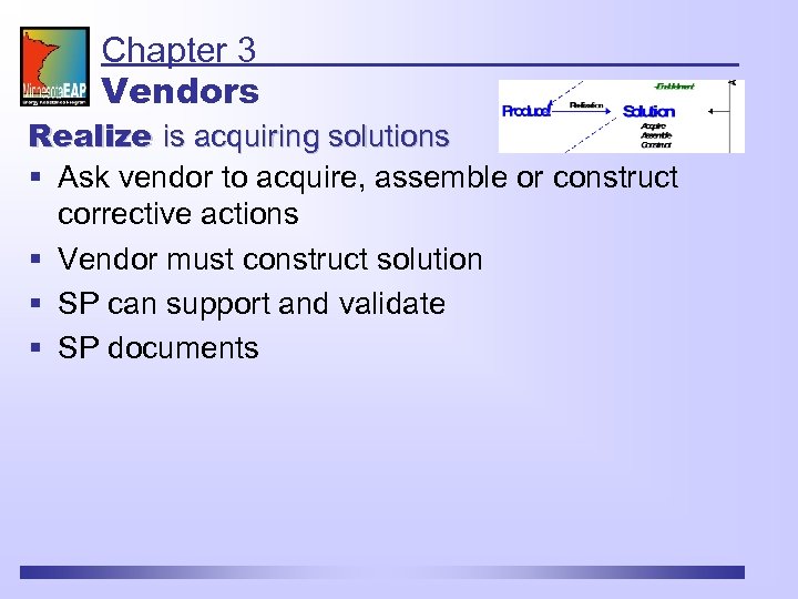 Chapter 3 Vendors Realize is acquiring solutions § Ask vendor to acquire, assemble or