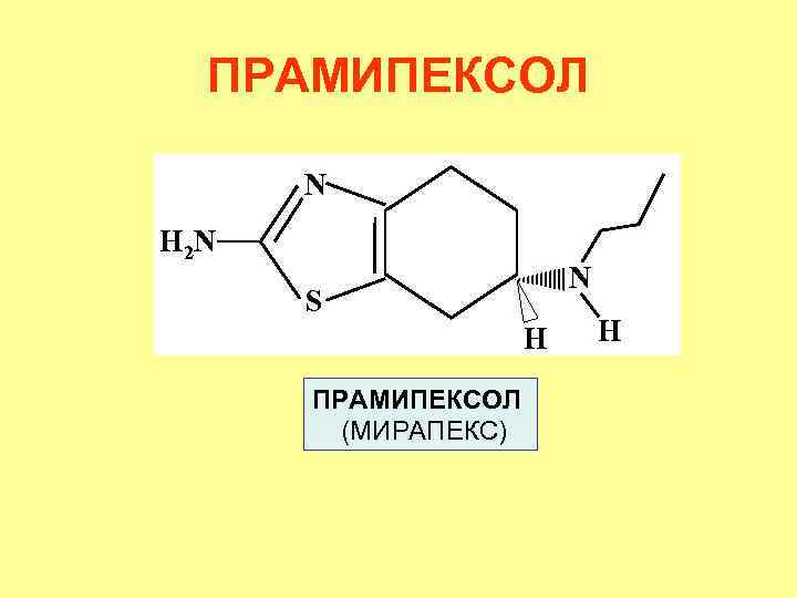 ПРАМИПЕКСОЛ N H 2 N N S H ПРАМИПЕКСОЛ (МИРАПЕКС) H 