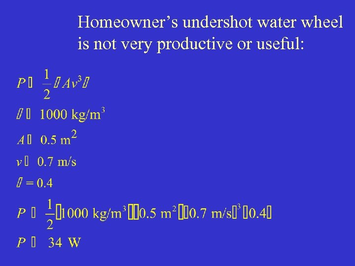 Homeowner’s undershot water wheel is not very productive or useful: 