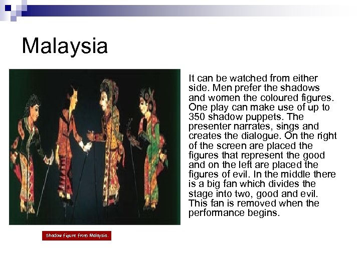 Malaysia n Shadow figure from Malaysia. It can be watched from either side. Men