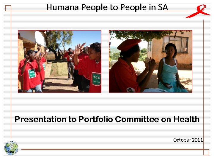 Humana People to People in SA Presentation to Portfolio Committee on Health October 2011