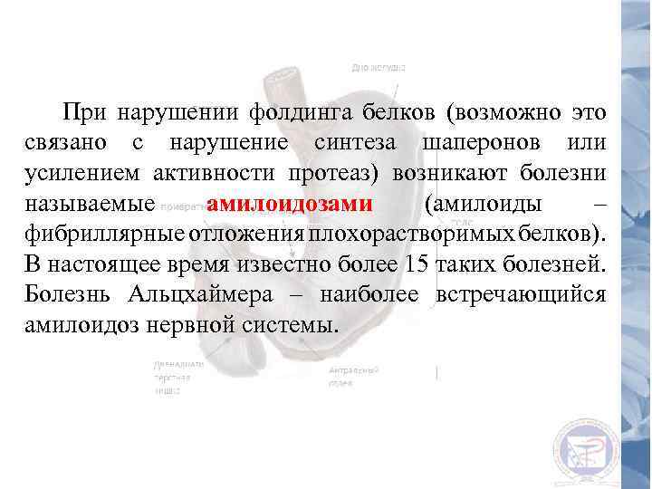 При нарушении фолдинга белков (возможно это связано с нарушение синтеза шаперонов или усилением активности