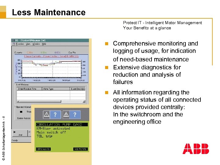 Less Maintenance Protect IT - Intelligent Motor Management Your Benefits at a glance Comprehensive