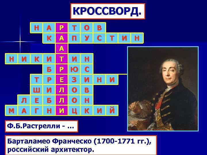 КРОССВОРД. Н Н И А К Р А А Т П О У И