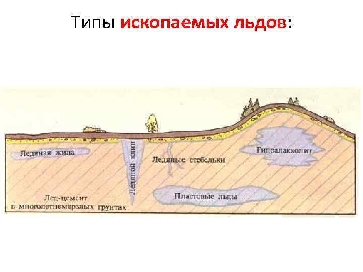 Типы ископаемых льдов: 