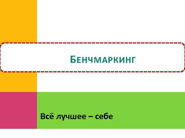 Б ЕНЧМАРКИНГ Всё лучшее – себе 