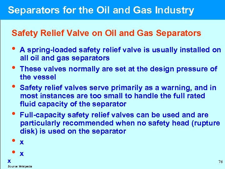  Separators for the Oil and Gas Industry Safety Relief Valve on Oil and