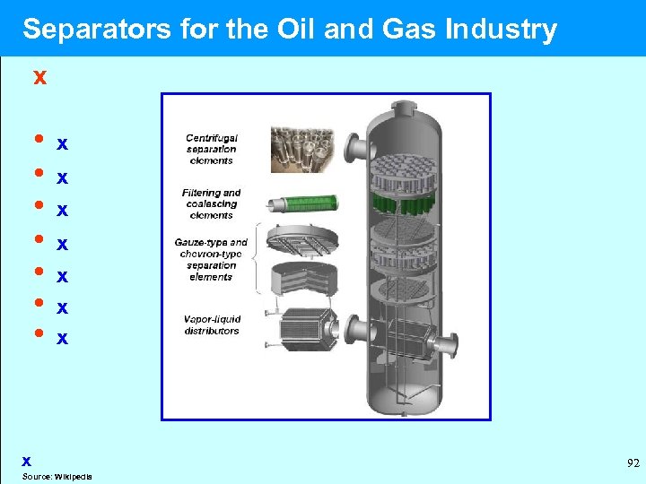  Separators for the Oil and Gas Industry x • x • x x