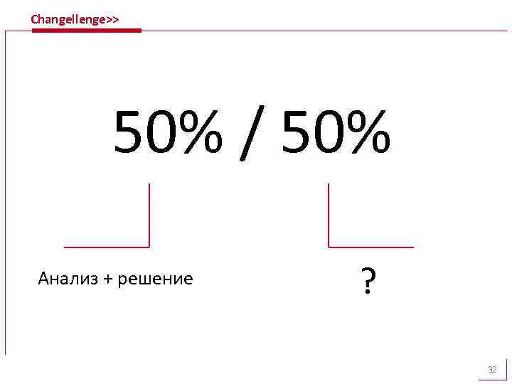 Changellenge>> 50% / 50% Анализ + решение ? 32 