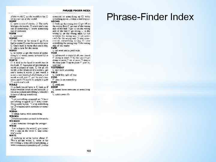 Phrase-Finder Index 