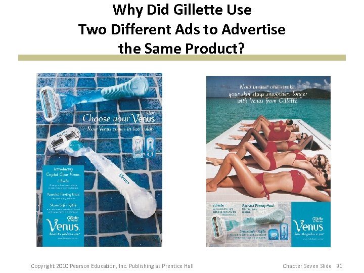 Why Did Gillette Use Two Different Ads to Advertise the Same Product? Copyright 2010