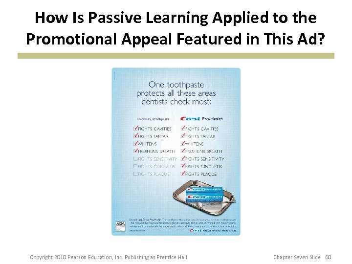 How Is Passive Learning Applied to the Promotional Appeal Featured in This Ad? Copyright