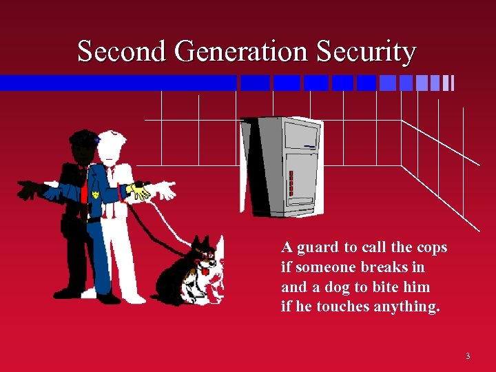 Second Generation Security A guard to call the cops if someone breaks in and