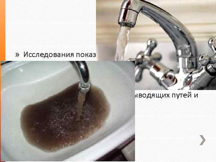 » Исследования показали, что использование воды в качестве питьевой поступающей через водопроводы приводит население