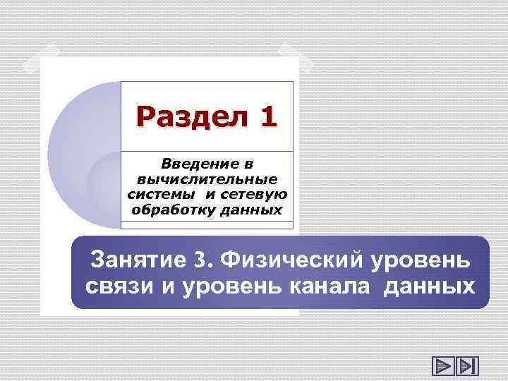 Раздел 1 Введение в вычислительные системы и сетевую обработку данных Занятие 3. Физический уровень