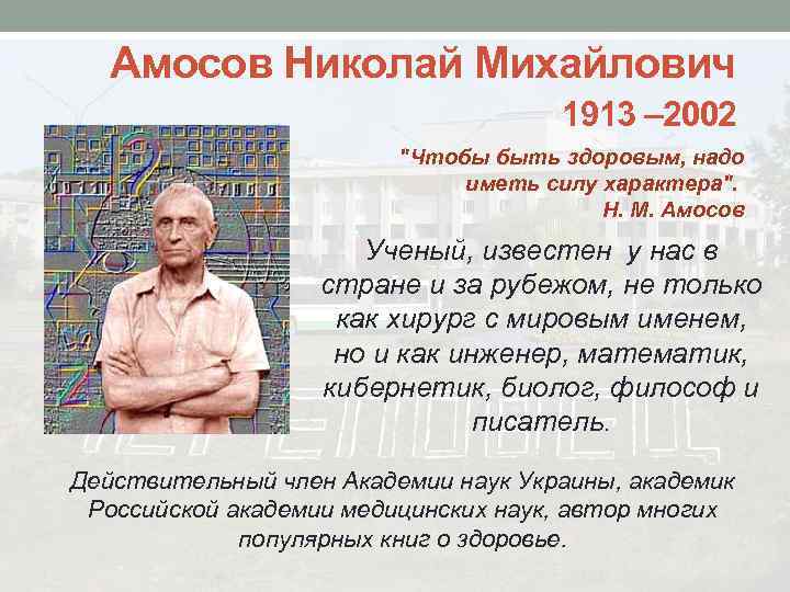 Амосов Николай Михайлович 1913 – 2002 