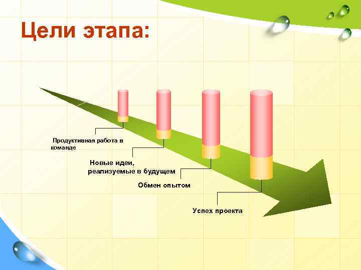 Цели этапа: Продуктивная работа в команде Новые идеи, реализуемые в будущем Обмен опытом Успех