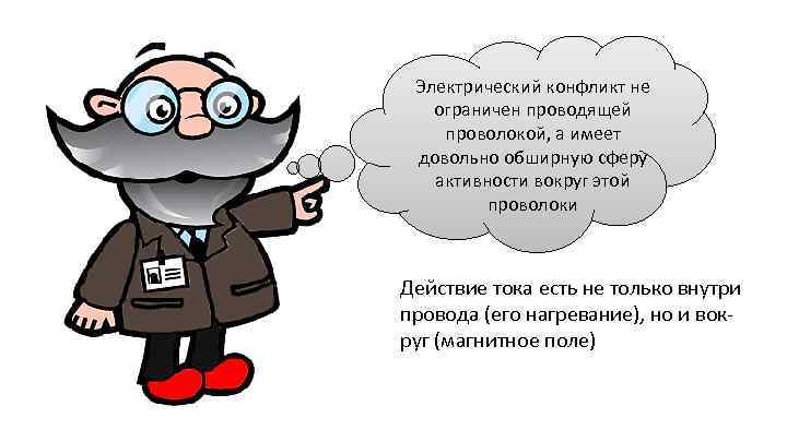 Электрический конфликт не ограничен проводящей проволокой, а имеет довольно обширную сферу активности вокруг этой
