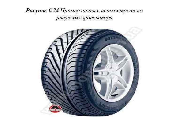 Рисунок 6. 24 Пример шины с асимметричным рисунком протектора 