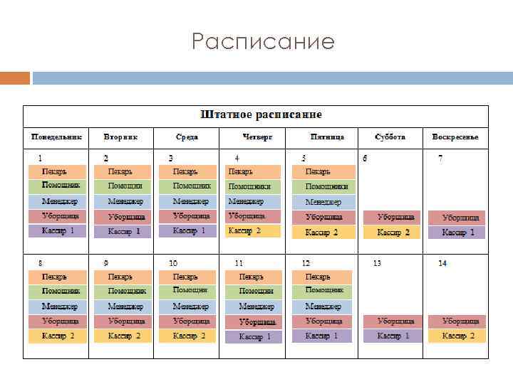 Расписание 