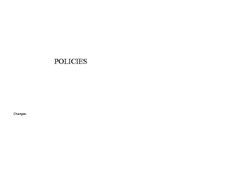 POLICIES Changes: 