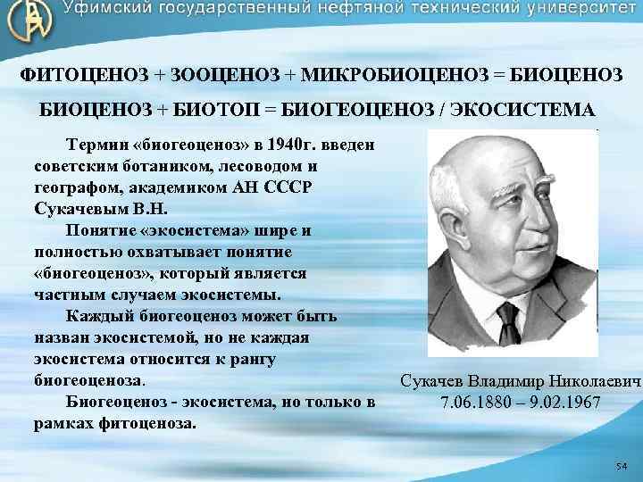 ФИТОЦЕНОЗ + ЗООЦЕНОЗ + МИКРОБИОЦЕНОЗ = БИОЦЕНОЗ + БИОТОП = БИОГЕОЦЕНОЗ / ЭКОСИСТЕМА Термин