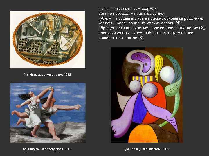 Путь Пикассо к новым формам: ранние периоды − приглядывание; кубизм − прорыв вглубь в