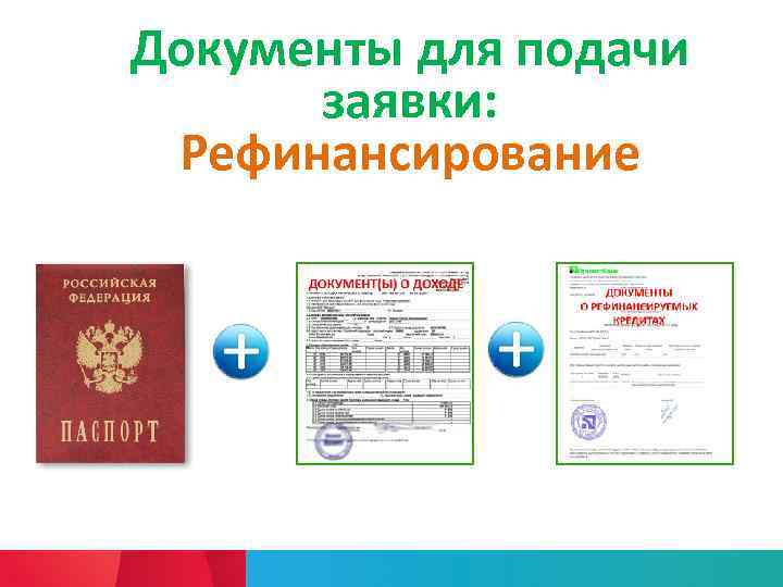 Документы для подачи заявки: Рефинансирование 