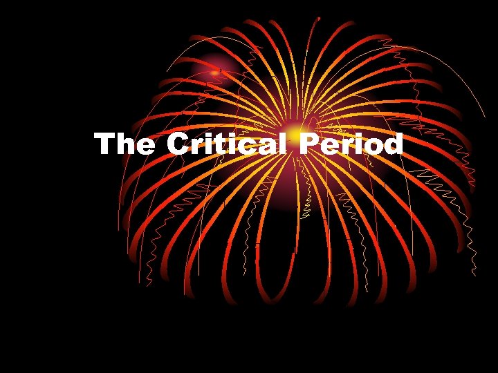 The Critical Period 