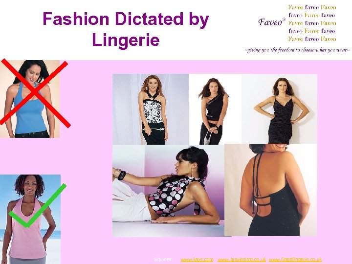 Fashion Dictated by Lingerie Sources: www. kays. com www. bravissimo. co. uk www. finestlingerie.