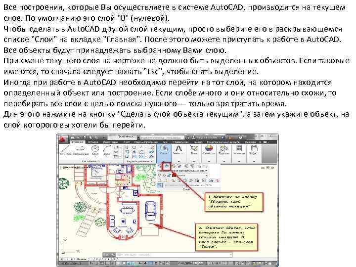 Все построения, которые Вы осуществляете в системе Auto. CAD, производятся на текущем слое. По