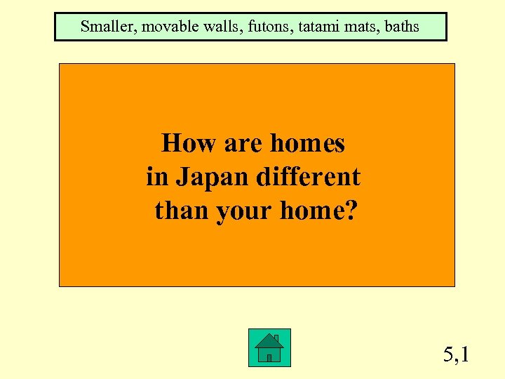 Smaller, movable walls, futons, tatami mats, baths How are homes in Japan different than