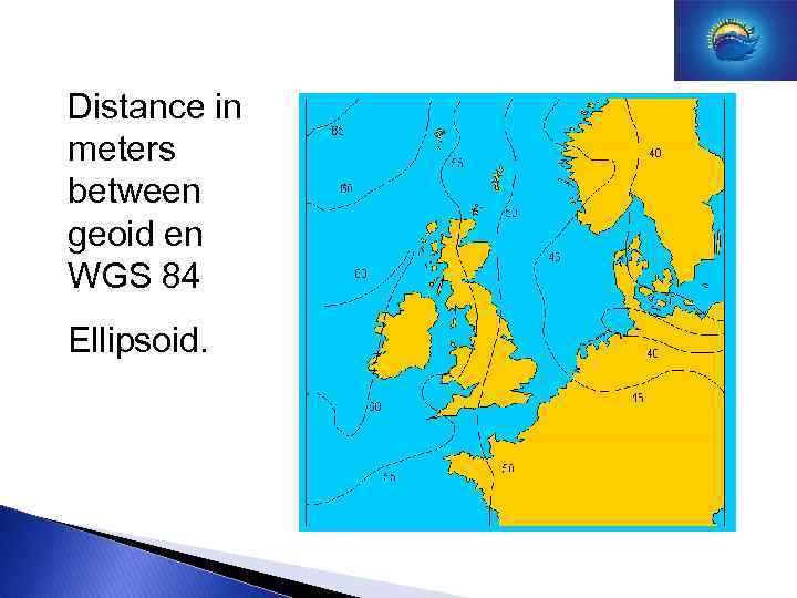 Distance in meters between geoid en WGS 84 Ellipsoid. 