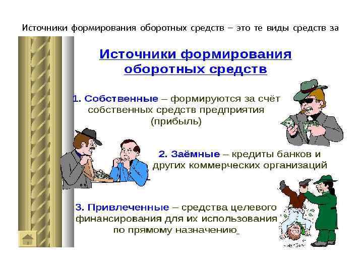 Источники формирования оборотных средств – это те виды средств за счет которых они профинансированы