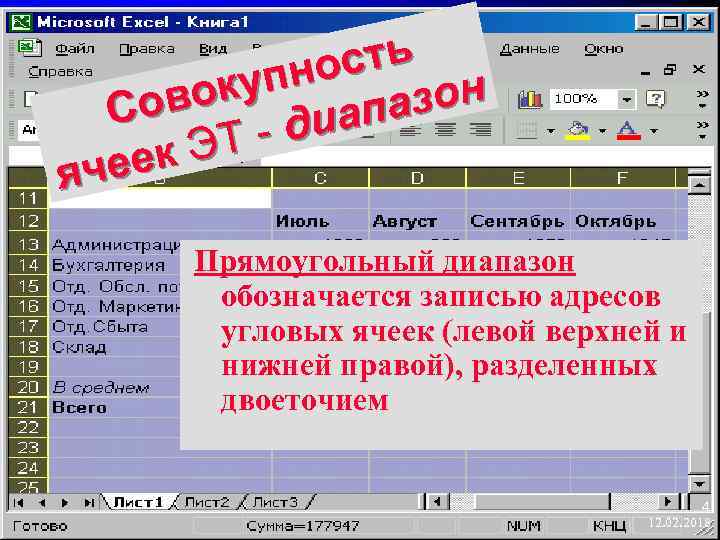 сть пно оку в зон Со апа - ди ЭТ еек яч Прямоугольный диапазон