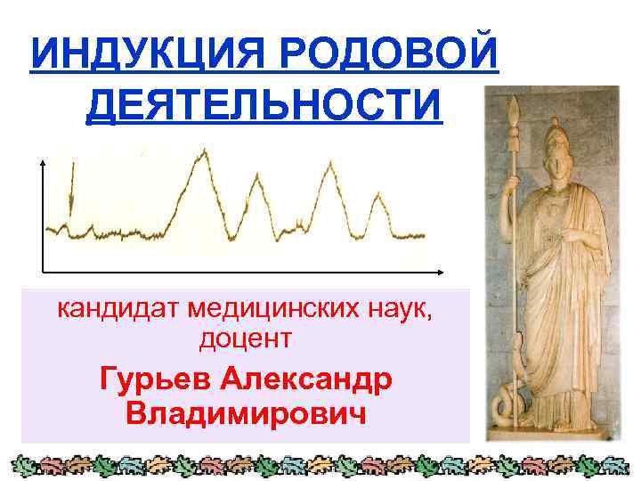 ИНДУКЦИЯ РОДОВОЙ ДЕЯТЕЛЬНОСТИ кандидат медицинских наук, доцент Гурьев Александр Владимирович 