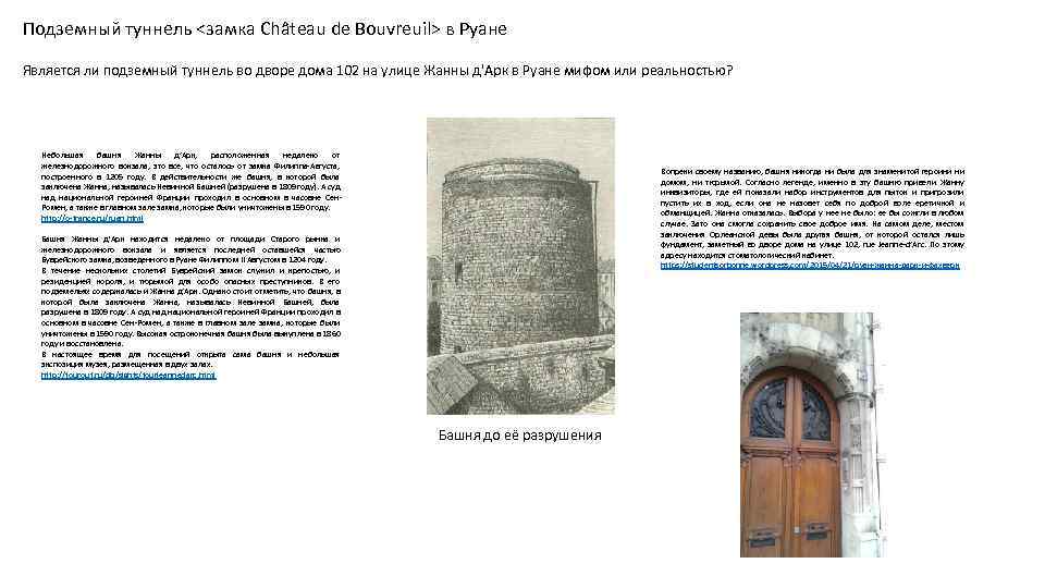 Подземный туннель <замка Château de Bouvreuil> в Руане Является ли подземный туннель во дворе