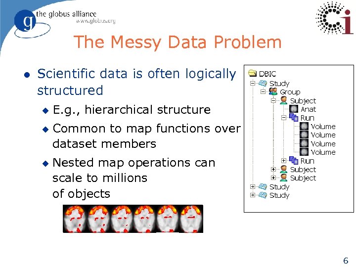 The Messy Data Problem l Scientific data is often logically structured u u u