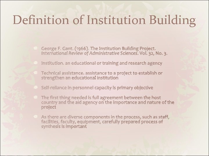 Definition of Institution Building 