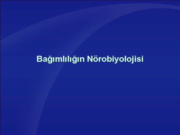 Bağımlılığın Nörobiyolojisi 